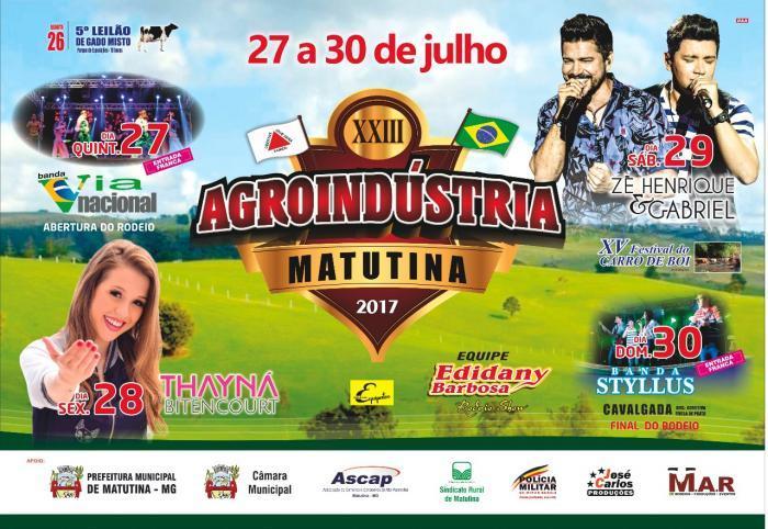 Dupla Zé Henrique e Gabriel realiza hoje grande show na Agroindústria 2017 em Matutina