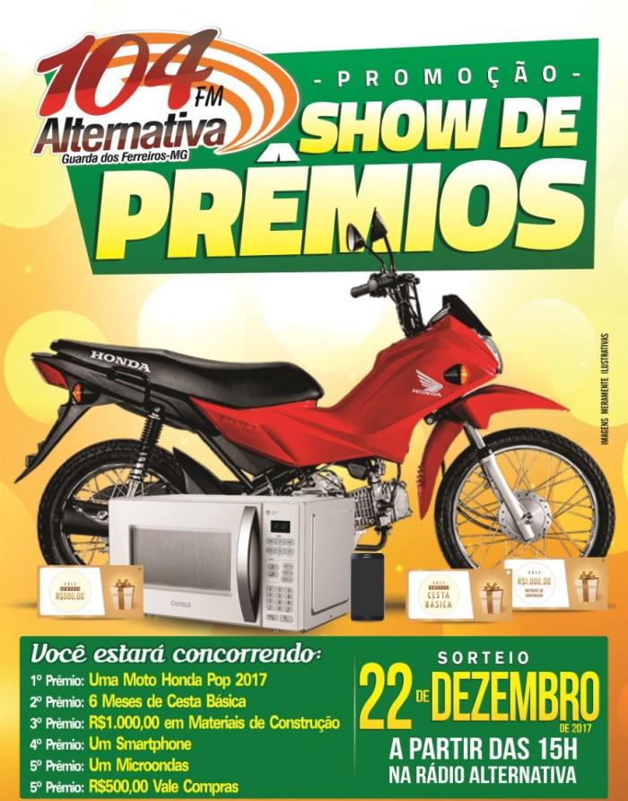 Alternativa Fm de Guarda dos Ferreiros sorteará moto zero km e muitos outros prêmios em uma super promoção 
