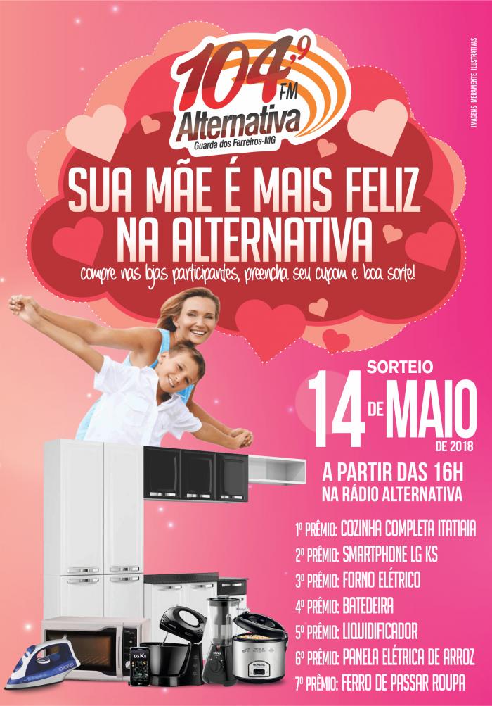 Alternativa FM de Guarda dos Ferreiros sorteará muitos prêmios em Promoção do Dia das Mães 2018