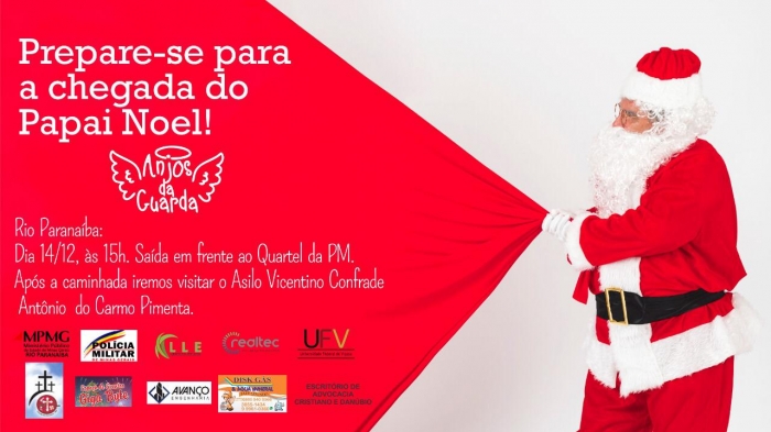 Atenção moradores de Rio Paranaíba ! Papai Noel e voluntários da Associação Anjos da Guarda vão fazer a festa na cidade neste sábado