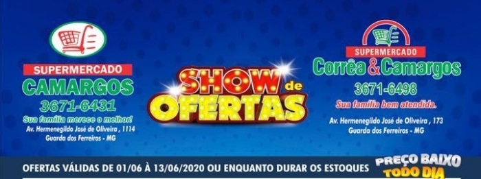 Confira o tabloide repleto de ofertas deste mês de junho do Supermercado Camargos e Supermercado Corrêa e Camargos em Guarda dos Ferreiros